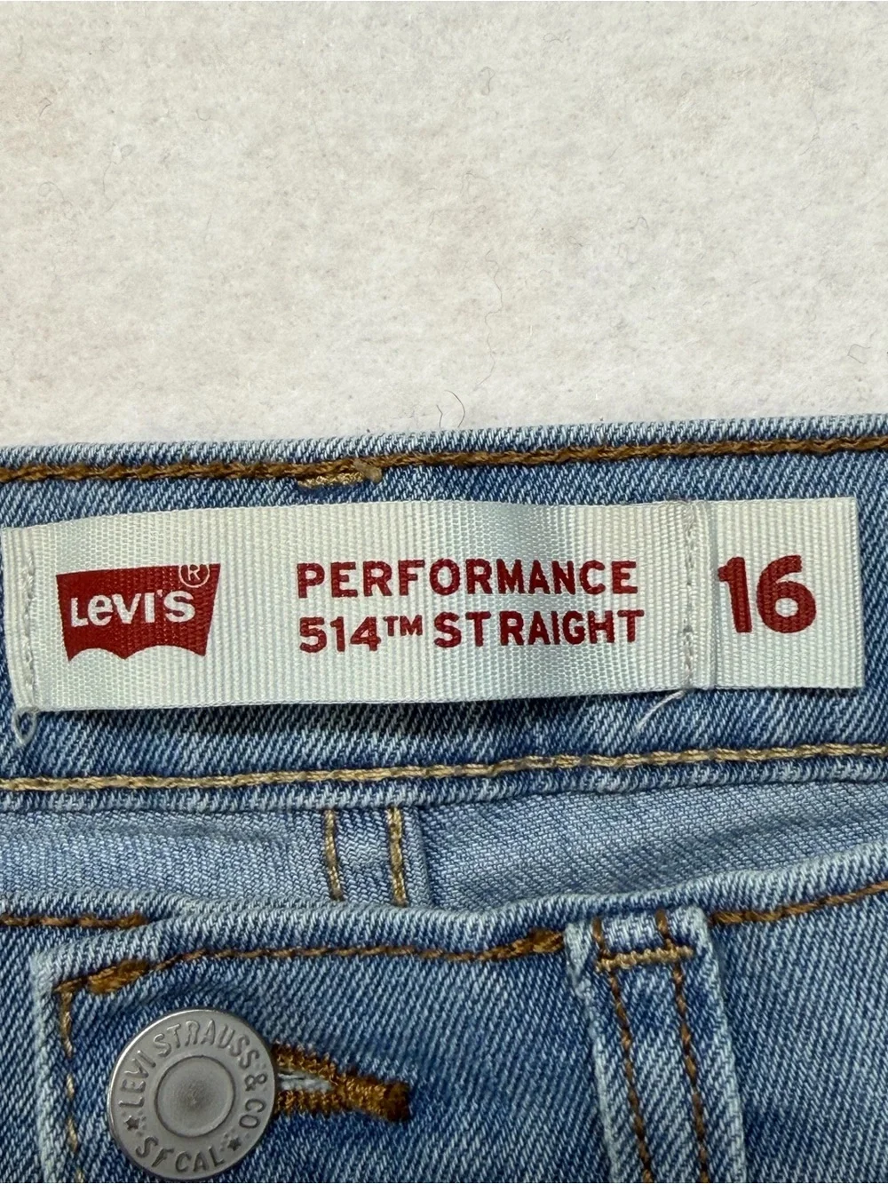 Levi's 514 Light Blue Jeans Size 16 - W28 L30 - Adjustable Waist